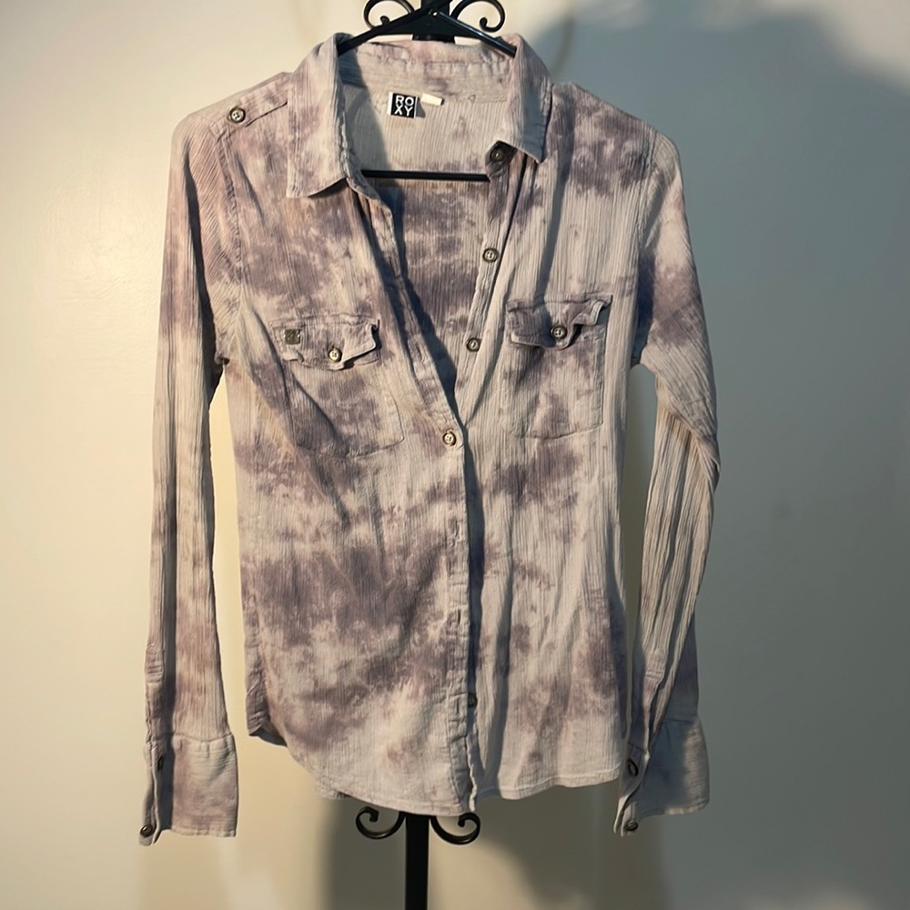 Roxy purple tie dye blouse
